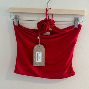 Meshki Adeline rose halter top